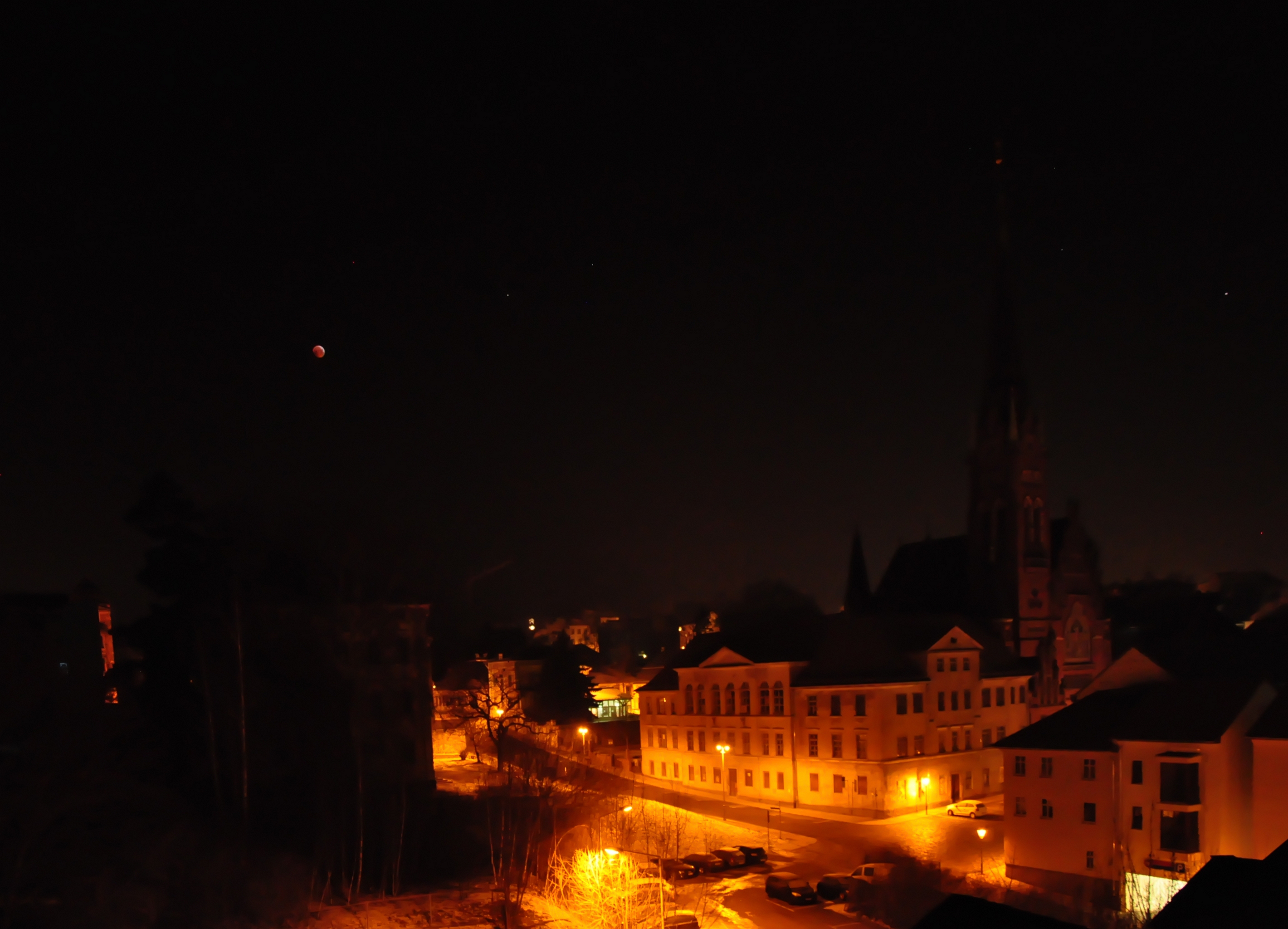 Das Ernestinum mit Blutmond (21.01.2018)